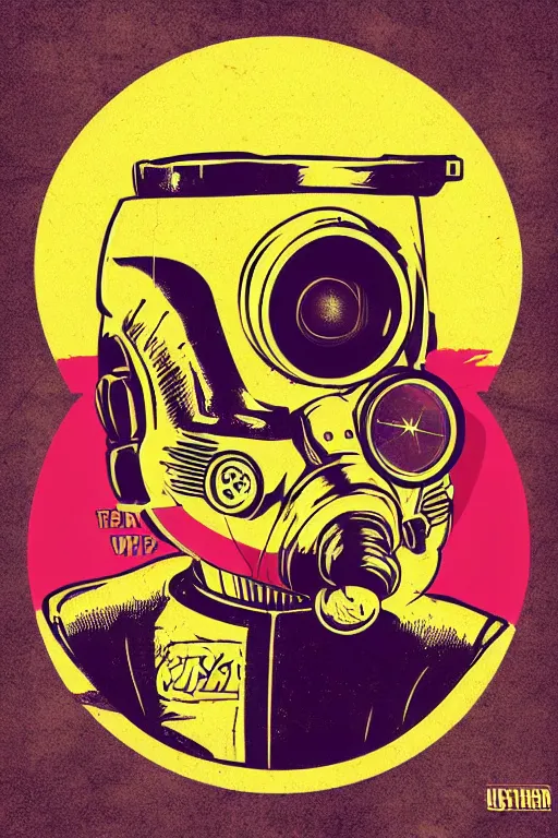 Image similar to fallout 7 6 retro futurist illustration art by butcher billy, sticker, colorful, illustration, highly detailed, simple, smooth and clean vector curves, no jagged lines, vector art, smooth andy warhol style