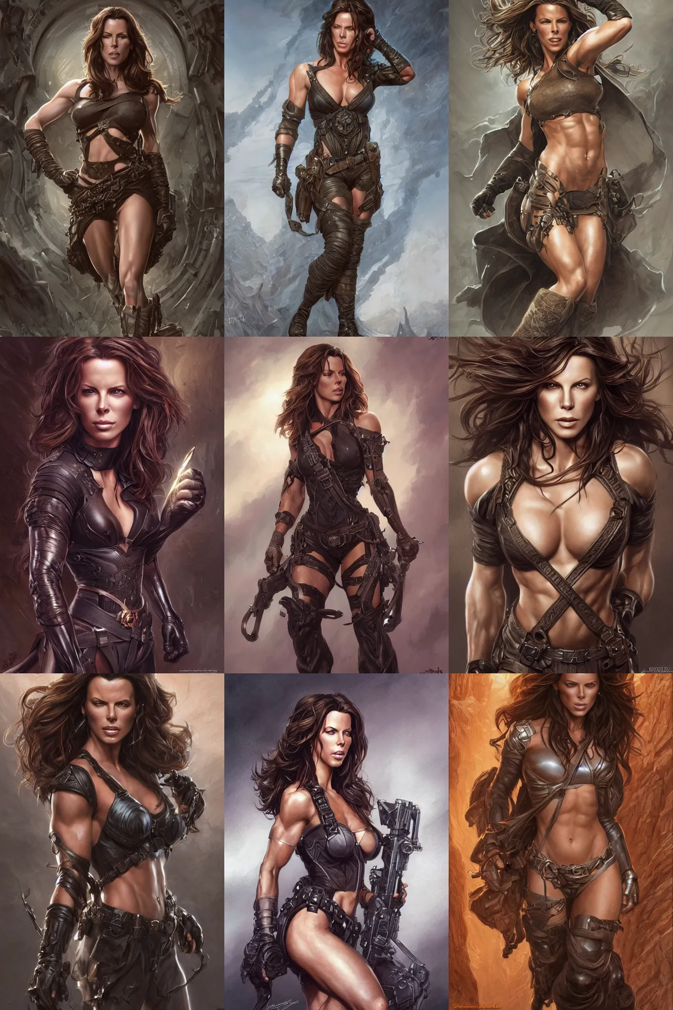 Prompt: muscled Kate Beckinsale as a ruggedly handsome heroine, intricate, elegant, highly detailed, centered, digital painting, artstation, concept art, smooth, sharp focus, illustration, art by artgerm and donato giancola and Joseph Christian Leyendecker, Ross Tran, WLOP