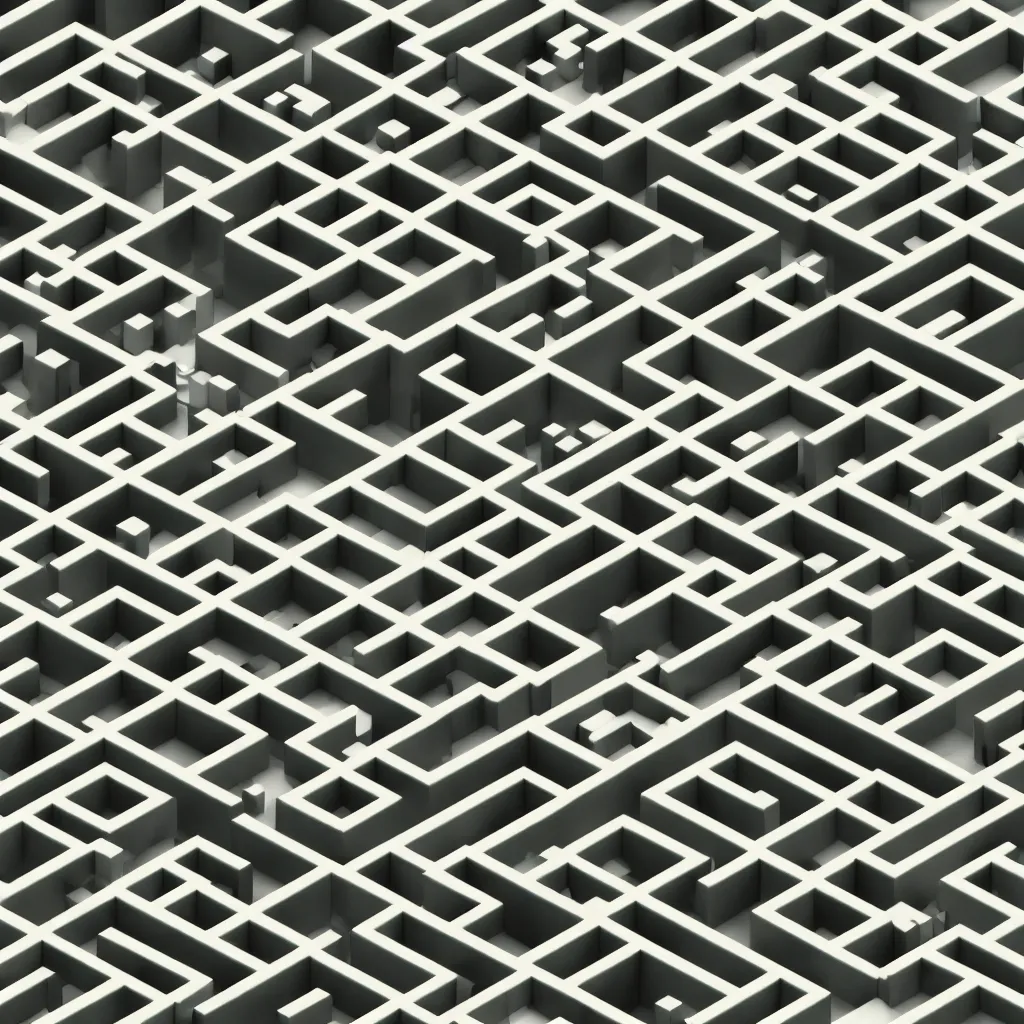 Prompt: wimmelbilder maze made of building blocks, isometric, octane render, unreal engine