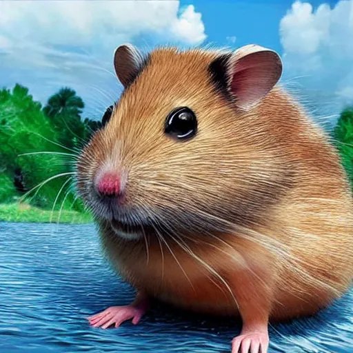 Image similar to a giant hamster boat photorealistic