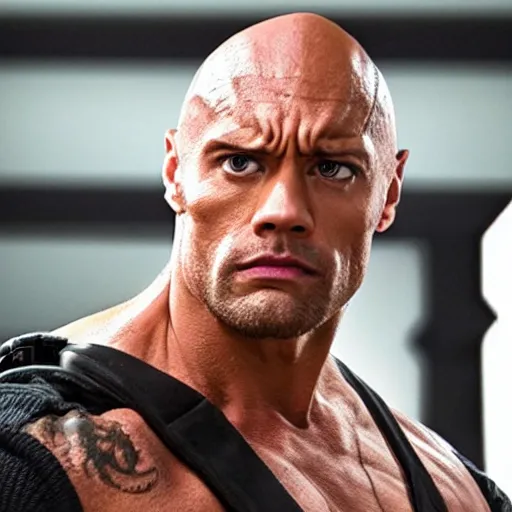 Image similar to still of the rock cosplaying as leah in star wars