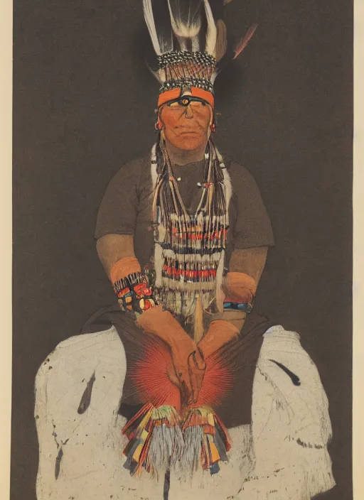 Image similar to Kaskinampo Chief, hand colored lithograph on paper by James Otto Lewis, Smithsonian American Art Museum