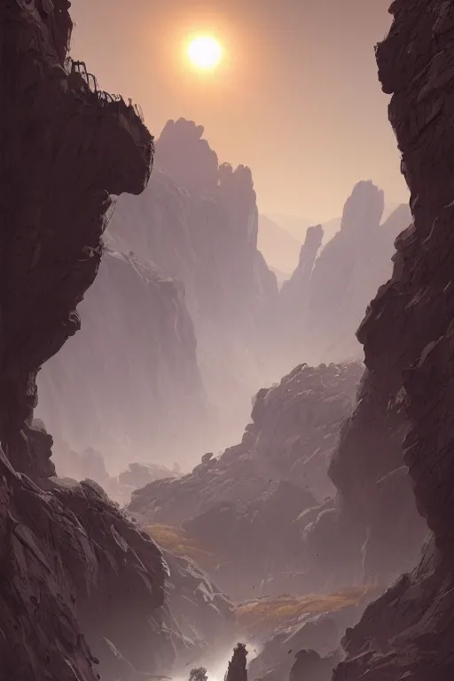 Image similar to valley of the death , raphael lacoste, eddie mendoza, alex ross, concept art, matte painting, highly detailed, rule of thirds, dynamic lighting, cinematic, detailed, denoised, centerd