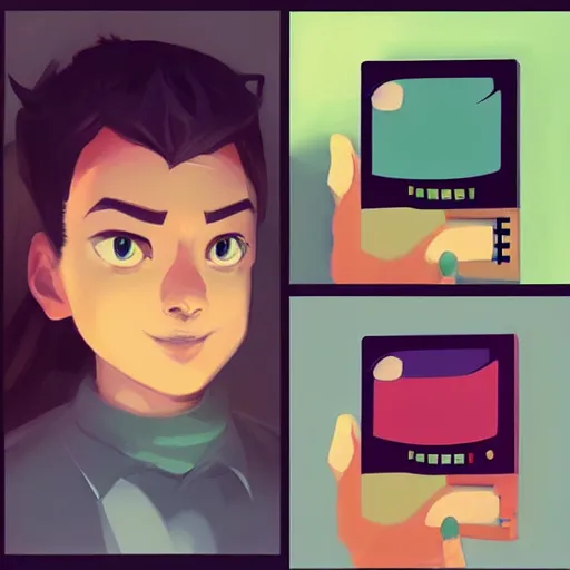 Image similar to face icon stylized minimalist game boy color, loftis, cory behance hd by jesper ejsing, by rhads, makoto shinkai and lois van baarle, ilya kuvshinov, rossdraws global illumination