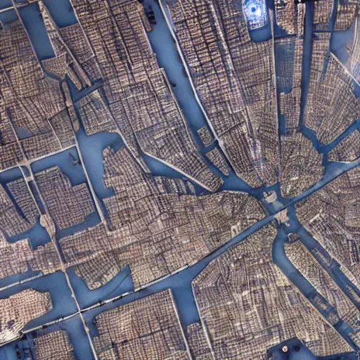 Image similar to Satellite images of a futuristic city on planet Mars that looks like science fiction