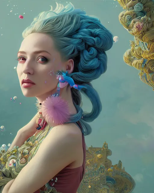 Image similar to highly detailed surreal vfx portrait of a female candypunk mage in a majestic castle by golden tree, stephen bliss, unreal engine, greg rutkowski, loish, rhads, beeple, makoto shinkai and lois van baarle, ilya kuvshinov, rossdraws, tom bagshaw, alphonse mucha, global illumination, detailed and intricate environment