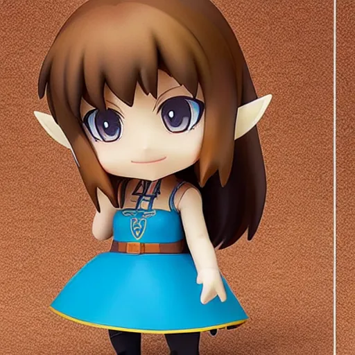 Image similar to high quality portrait flat matte painting of cute girl in the style of nendoroid and Toon Zelda , flat anime style, thick painting, medium close-up