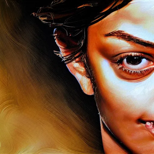 Image similar to mila kunis, high quality high detail painting by lucian freud, hd, photorealistic lighting