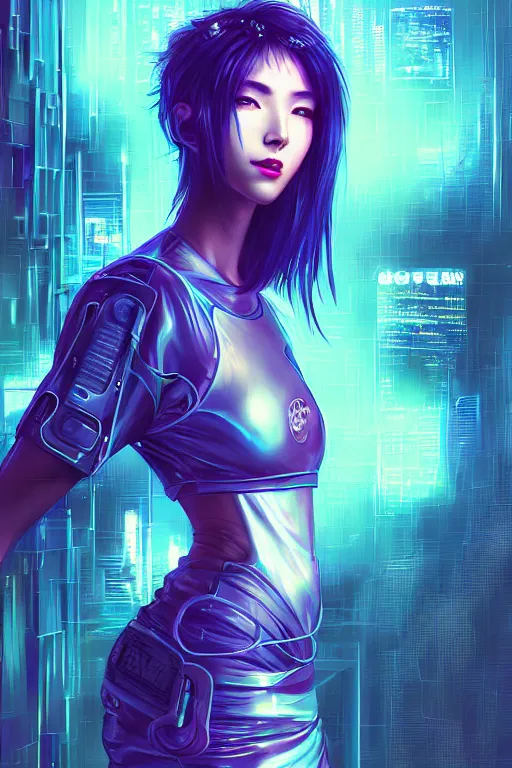 Prompt: portrait futuristic hi-energy cyberpunk young Guardian female, in futuristic heavily raindrop tokyo rooftop cyberpunk night, ssci-fi, fantasy, intricate, very very beautiful, elegant, neon light, highly detailed, digital painting, concept art, human anatomy, soft light, hdri, smooth, sharp focus, illustration, art by tian zi and craig mullins and alphonse mucha and WLOP