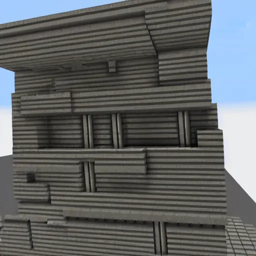 Prompt: blocky Minecraft architecture abstraction depthcore detailed bauhaus by the designers republic