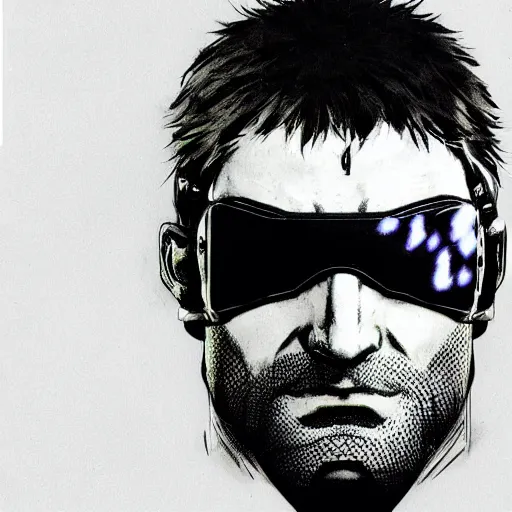 Image similar to sam fisher from splinter cell by yoji shinkawa, concept art, multi vision goggles