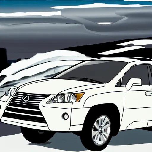 Prompt: 2006 Lexus RX350, cartoonish, cartoon,