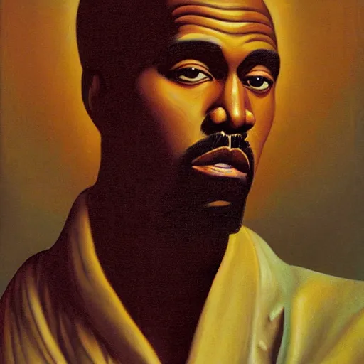 Image similar to portrait of kayne west as god by dali, 8 k