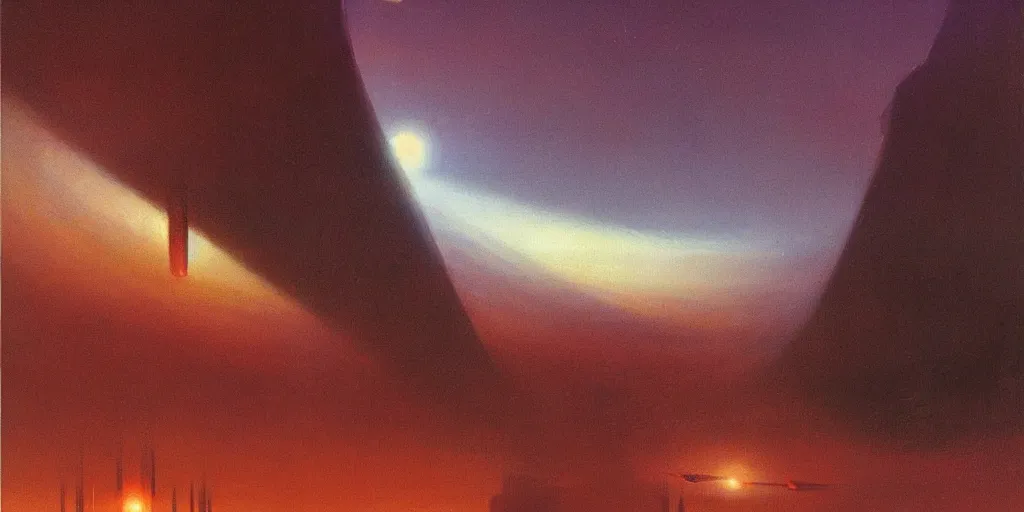 Prompt: a beautiful painting by john harris. Science fiction.