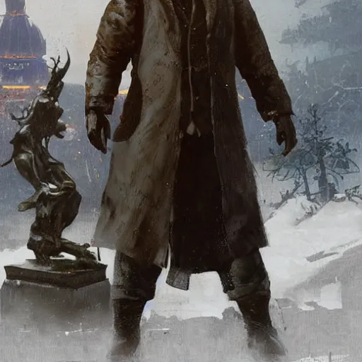 Image similar to lenin in mortal kombat mk 1 1 video game splash screen concept art very very detailed artofmtg by hans dragan bibin thoma greg rutkowski ismail inceoglu