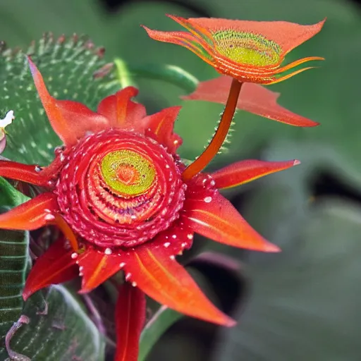 Image similar to venus flytrap in bloom