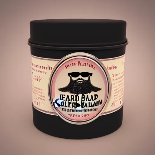 Image similar to 3 d render of vintage looking beard balm tin