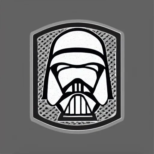 Image similar to svg sticker, centered, round-cropped, white-space-surrounding, Darth-Vader listening to headphones, flat colors, vector art