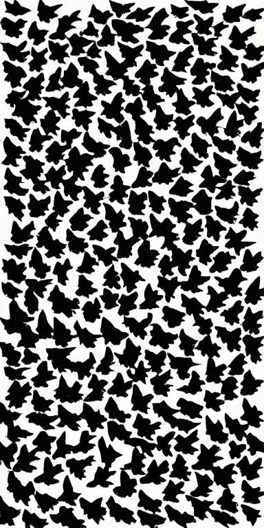 Image similar to flock of ravens made of black! rose petals!!, expressionist, album art, by bridget riley