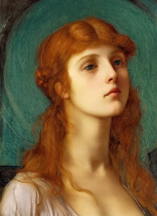 Image similar to Pre-Raphaelite young beautiful female with an athletic figure, neon-light