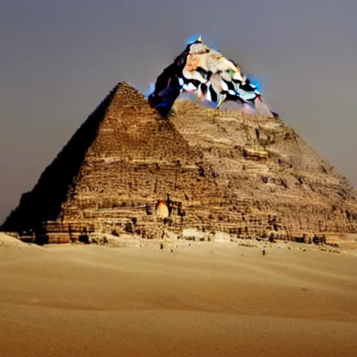 Image similar to futuristic Giza pyramids circa year 3000