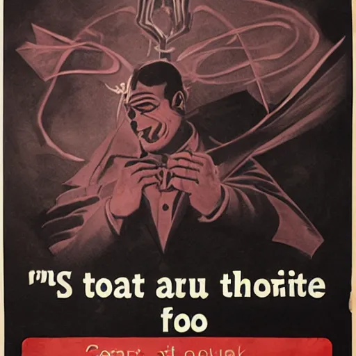 Image similar to corporate anti - magic propaganda poster