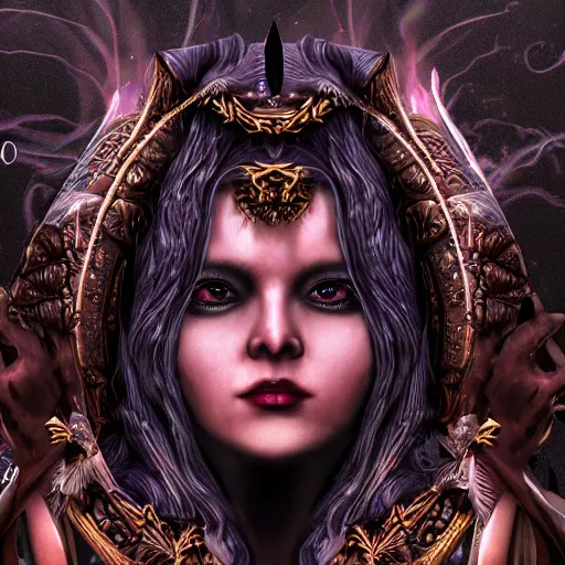 Prompt: mother of dark magic, Goddess of evil, realistic, hyper details, 8k, HD