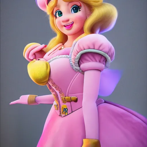 Image similar to stunning award winning hyperrealistic hdr 8 k highly detailed portrait photo of princess peach as a real human