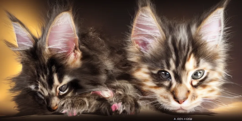 Image similar to a 3 d rendered movie still maine coon kitten descendant 1 million in the future. kitten wears a spacesuit, and explores cosmos in a space ship with a cat tree. science fiction blockbuster movie kittens rule the world or what's on tv? kittens!, dramatic lighting, imax 7 0 mm. buzz lightyear, ue 5, octane render.