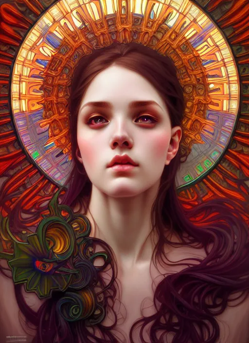 Image similar to overlord, psychedelic, portrait, highly detailed, deep focus, elegant, digital painting, smooth, sharp focus, illustration, ultra realistic, 8 k, art by artgerm and alphonse mucha