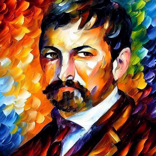 Image similar to a portrait of a man by leonid afremov