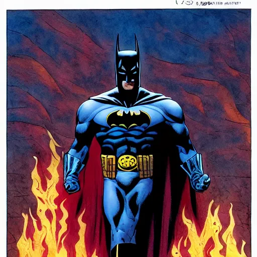 Prompt: batman holding a lit flame jean sebastien rossbach jeff easley jen bartel