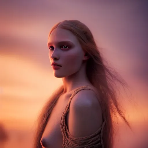 Image similar to photographic portrait of a stunningly beautiful norse renaissance female in soft dreamy light at sunset, contemporary fashion shoot, by edward robert hughes, annie leibovitz and steve mccurry, david lazar, jimmy nelsson, breathtaking, 8 k resolution, extremely detailed, beautiful, establishing shot, artistic, hyperrealistic, beautiful face, octane render