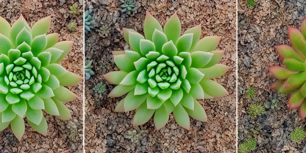 Prompt: crossview image, succulent