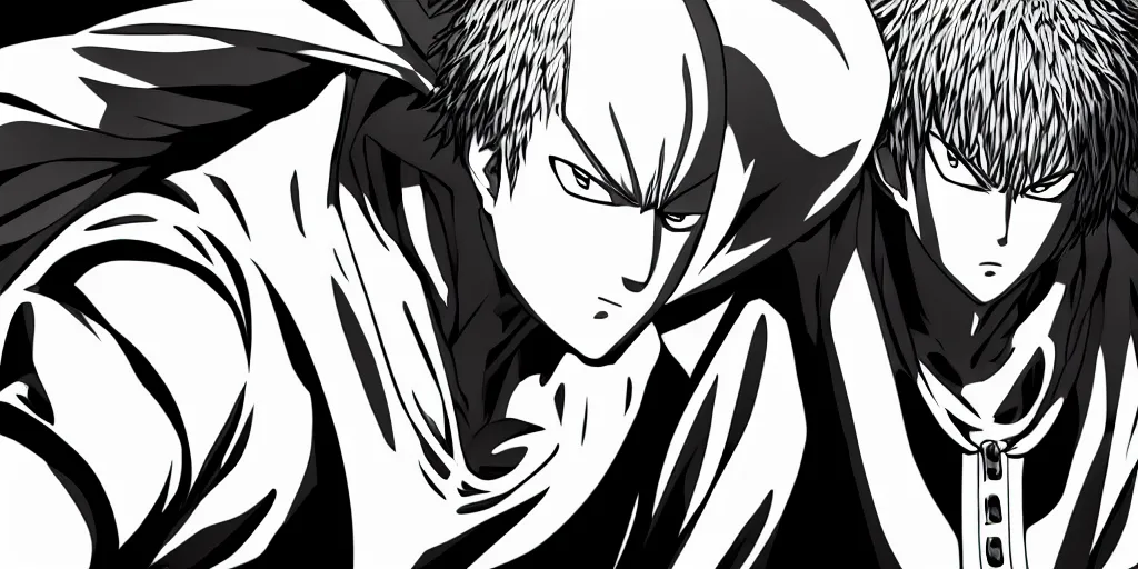 Prompt: a photo of the side of anime one punch man face close up, cinematic,