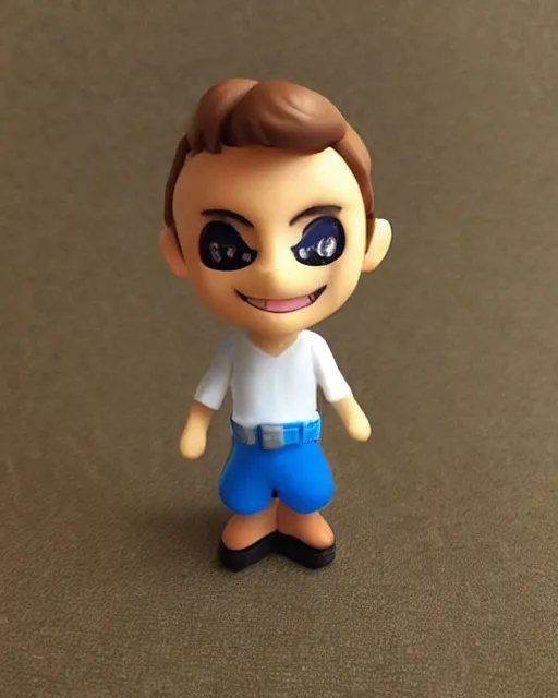Prompt: a cute little plastic chibi statuette of jerma 9 8 5 on computer, ebay listing, product picture, advertisement, thumbnail