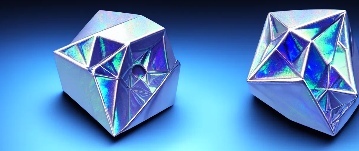 Image similar to hyperrealistic highly detailed Kepler's Platonic solid model sacred iridescent in motion escher dali matte painting dramatic blue lighting wide angle hd 8k sharp shallow depth of field