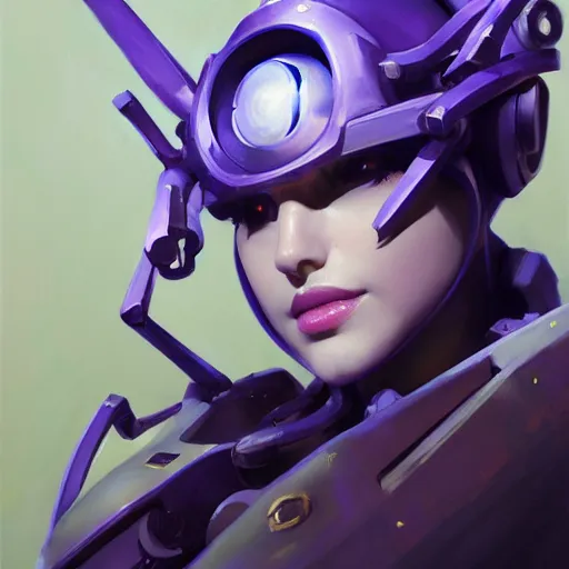 Image similar to greg manchess portrait painting of robotic violet evergarden as overwatch character, medium shot, asymmetrical, profile picture, organic painting, sunny day, matte painting, bold shapes, hard edges, street art, trending on artstation, by huang guangjian, gil elvgren, ruan jia, greg rutkowski, gaston bussiere