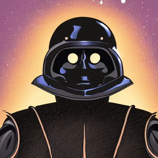 Prompt: lord dark helmet from spaceballs, digital illustration, highly detailed