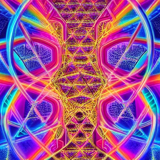 Image similar to an isometric cityscape illustration kaleidoscopic neon colors trending on artstation 4 k intricate extremely detailed digital art by alex grey infinite wisdom sacred geometry