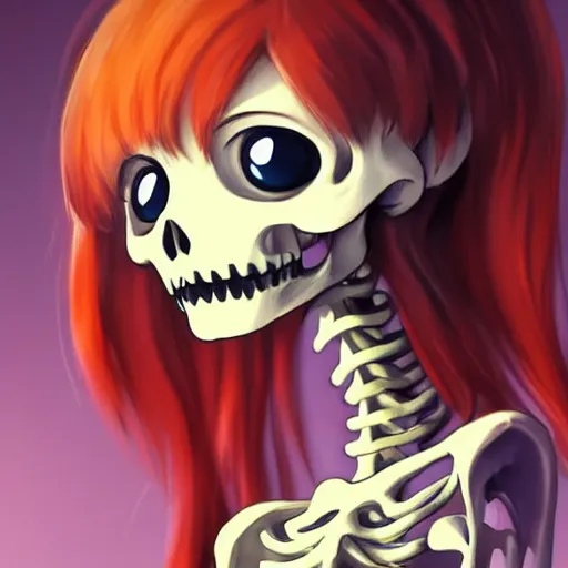 Prompt: manga fine details portrait of joyful skull girl skeleton, bokeh. anime masterpiece by studio ghibli. 8 k render, sharp high quality anime illustration in style of ghibli, artstation