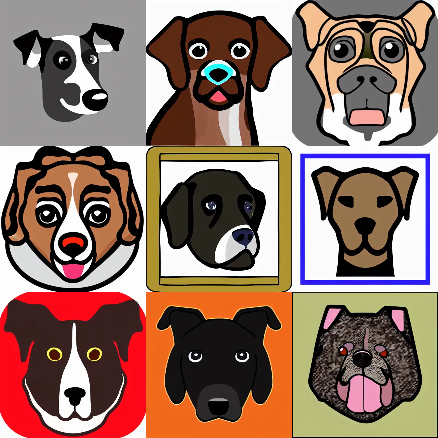 Prompt: a vector icon of a dog