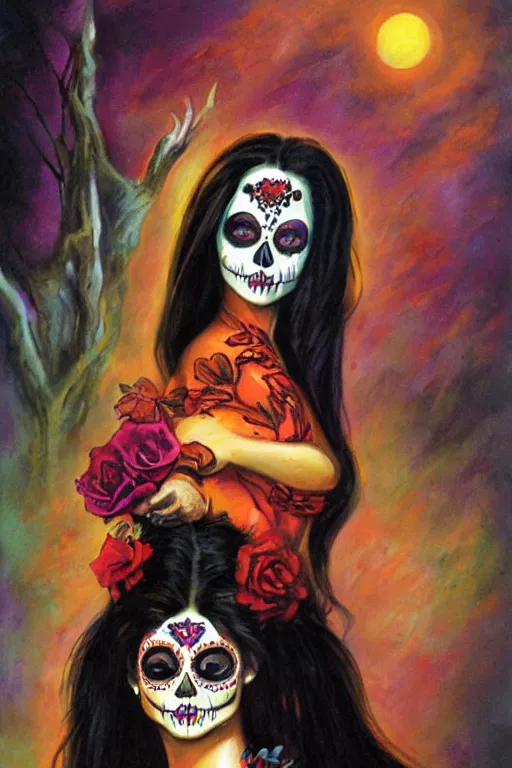 Image similar to Illustration of a day of the dead girl, art by Julie Bell