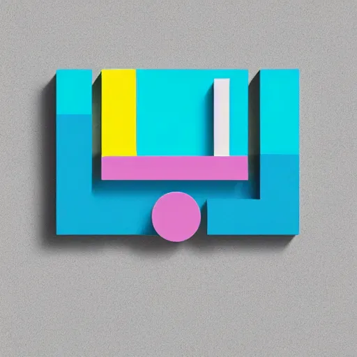 Image similar to 3 d of the mega online radio logo symbol, flat paint, acrylic, minimal, abstract, art style by joshy sly, water color, soft pastel colors, generate multiple random colors