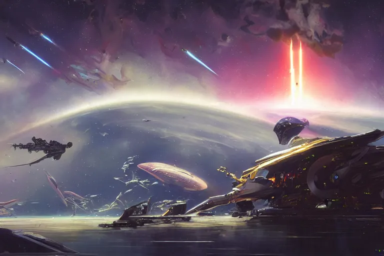 Prompt: a pterodactyl mecha, fighter-jet sized, smooth, john berkey white plastic panels, robotech styling Raymond Swanland and Jessica Rossier nebula like clouds in space background near a ringed gas giant, distant explosions and spaghetti-like missile rocket exhaust trails by cinematic lighting, hyper detailed hyper detailed, 8k, ultra realistic, cinematic lighting, ultra wide 35mm lens
