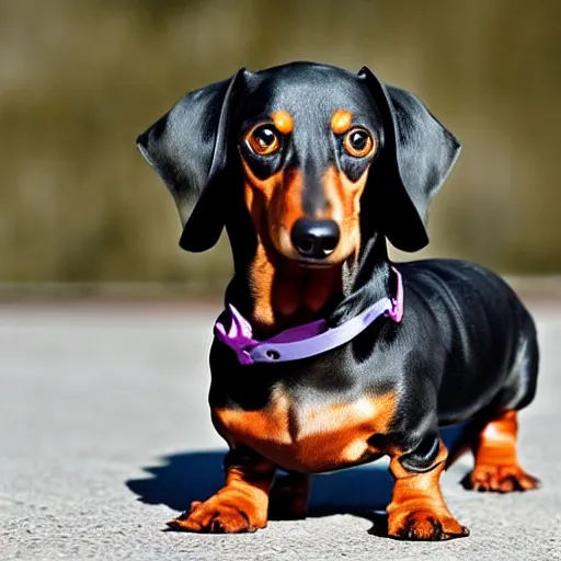 Prompt: dachshund bodybuilder