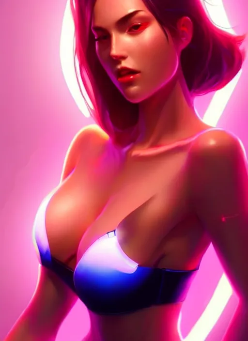 Prompt: glossy tube top, elegant, cyber neon lights, highly detailed, digital photography, trending in artstation, trending in pinterest, glamor pose, concept, smooth, sharp focus, art by artgerm and greg rutkowski