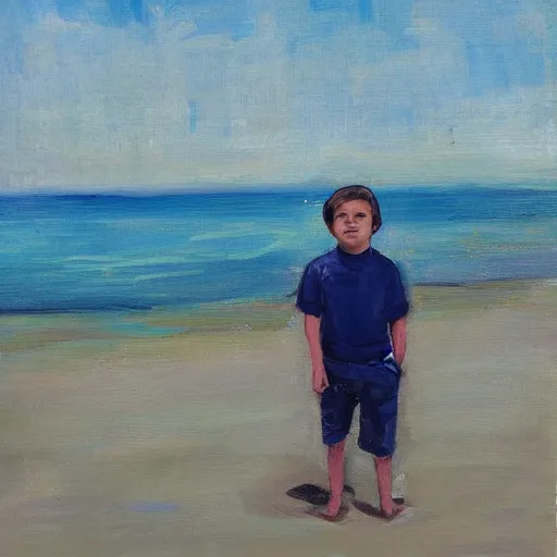 Image similar to a boy at the beach