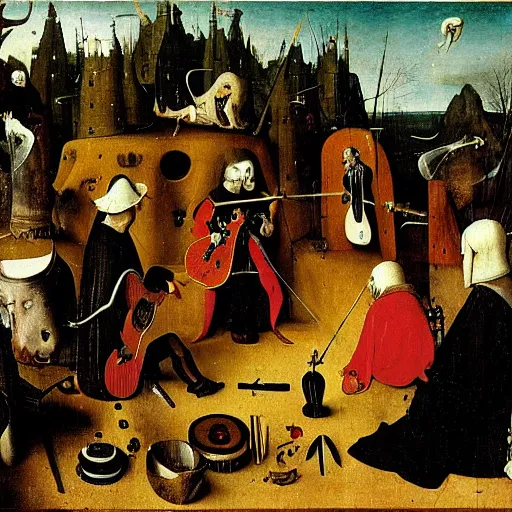 Image similar to rolling stones by hieronymus bosch