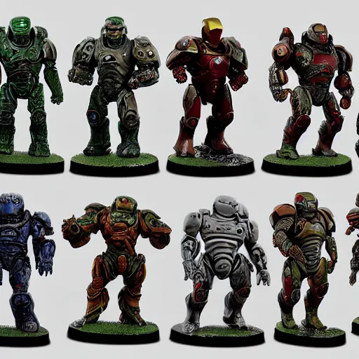 Image similar to doom guy, master chief, warmachine, iron man, armor, eldritch, bfg, demons, elden ring, dark souls, abyss